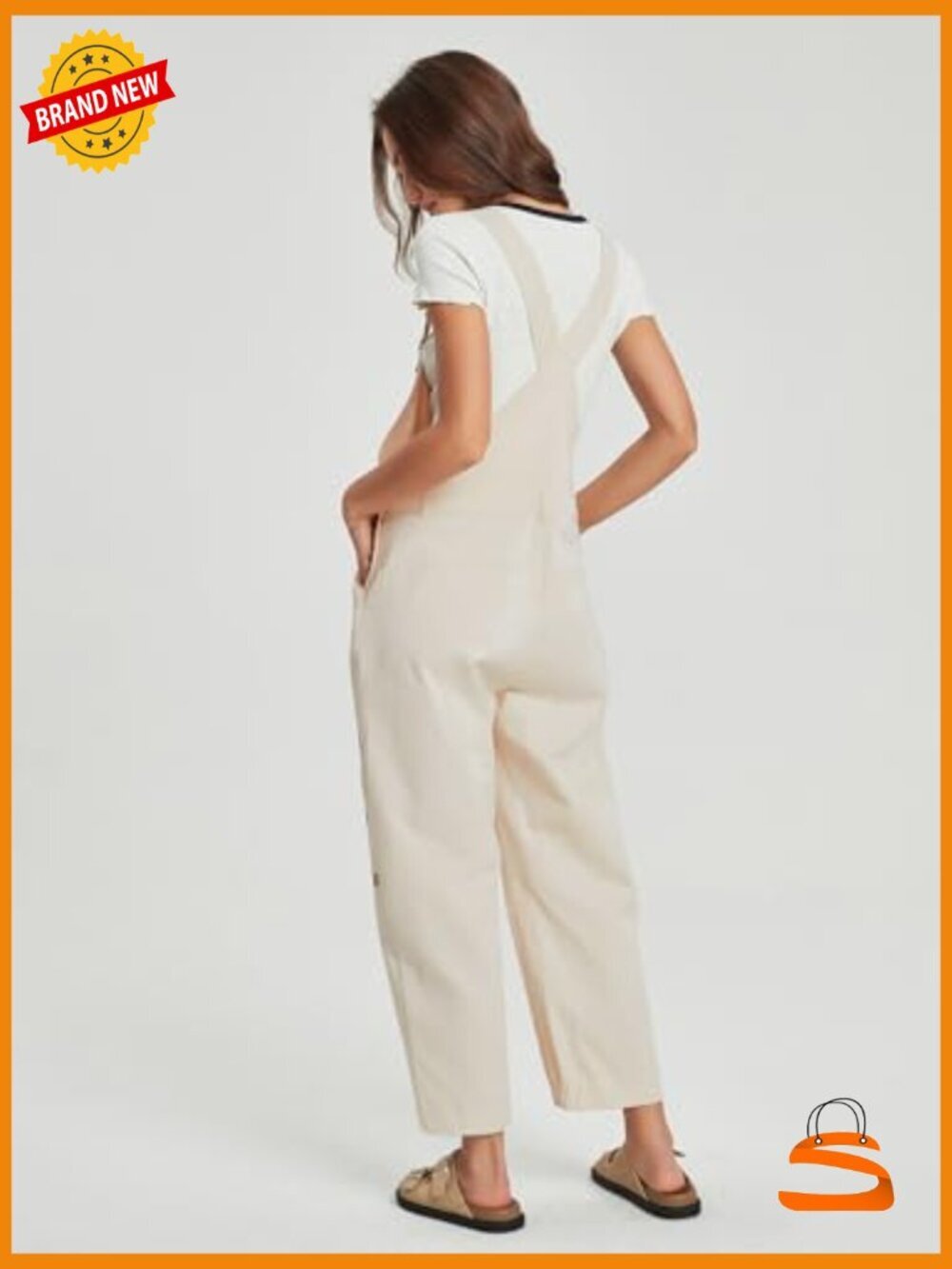 Loose Fit Floral Embroidered Denim Bib Jumpsuit Barrel Pants Overalls with - Picture 2 of 7